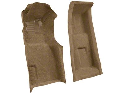 Front Cutpile Molded Carpet with Heel Pad; Dark Saddle (71-75 Corvette C3 w/ Manual Transmission)