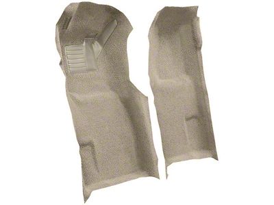 Front Cutpile Molded Carpet with Heel Pad; Doeskin/Camel Tan (71-77 Corvette C3 w/ Automatic Transmission)
