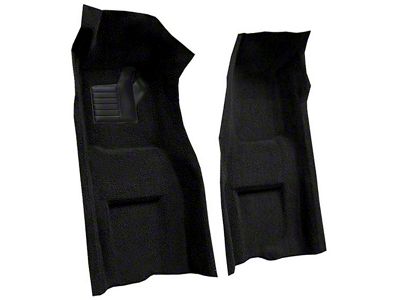 Front Cutpile Molded Carpet with Heel Pad and Toe Pad; Black (69-70 Corvette C3 w/ Automatic Transmission)