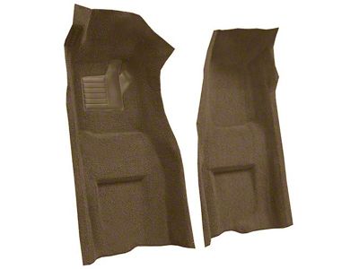 Front Cutpile Molded Carpet with Heel Pad and Toe Pad; Medium Saddle (69-70 Corvette C3 w/ Automatic Transmission)