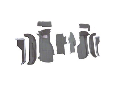 Front Cutpile Molded Carpet; Smoke (88-89 Corvette C4)