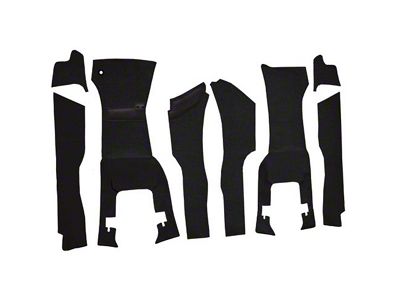 Front Foam Loop Cut and Sewn Carpet with Tool Box Cutout; Black (1963 Corvette C3)