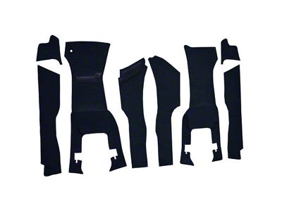 Front Foam Loop Cut and Sewn Carpet with Tool Box Cutout; Dark Blue (1963 Corvette C3)