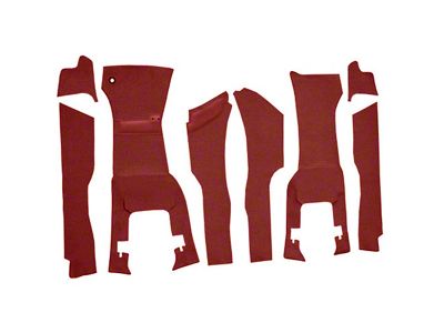 Front Foam Loop Cut and Sewn Carpet with Tool Box Cutout; Red (1963 Corvette C3)