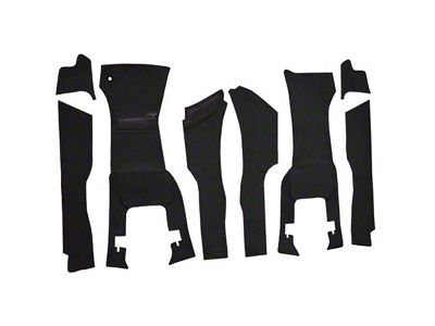 Front Loop Cut and Sewn Carpet with Tool Box Cutout and without Heel Pad; Black (1963 Corvette C3)