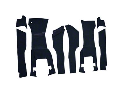 Front Loop Cut and Sewn Carpet with Tool Box Cutout and without Heel Pad; Dark Blue (1963 Corvette C3)
