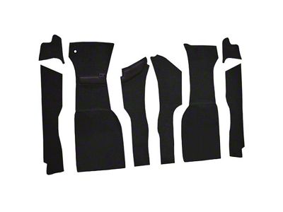 Front Loop Cut and Sewn Carpet without Heel Pad; Black (1963 Corvette C2)