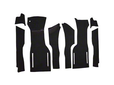 Front Loop Cut and Sewn Carpet without Heel Pad; Black (1964 Corvette C2)