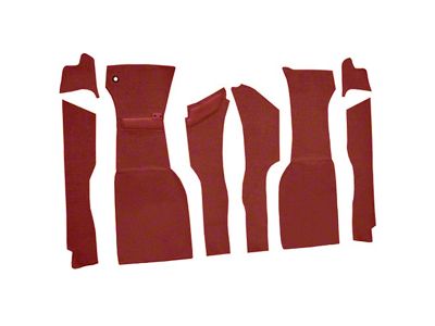 Front Loop Cut and Sewn Carpet without Heel Pad; Red (1963 Corvette C2)