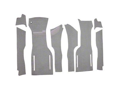 Front Loop Cut and Sewn Carpet without Heel Pad; Silver (1964 Corvette C2)