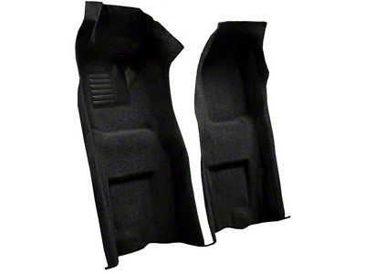 Front Loop Molded Carpet with Heel Pad; Black (1968 Corvette C3 w/ Manual Transmission)