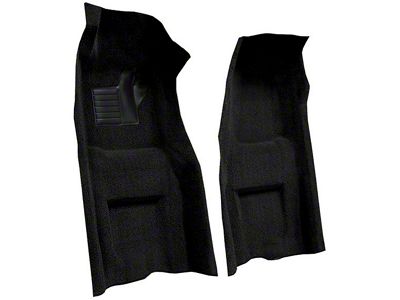 Front Loop Molded Carpet with Heel Pad; Black (1969 Corvette C3 w/ Manual Transmission)