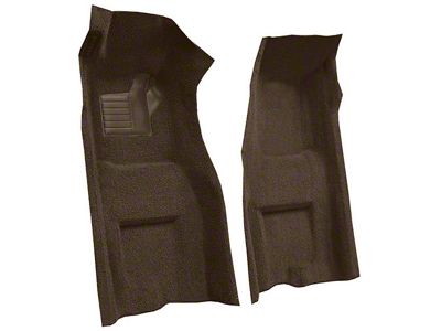 Front Loop Molded Carpet with Heel Pad; Dark Brown (1970 Corvette C3 w/ Automatic Transmission)