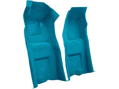 Front Loop Molded Carpet with Heel Pad; Medium Blue (1968 Corvette C3 w/ Automatic Transmission)