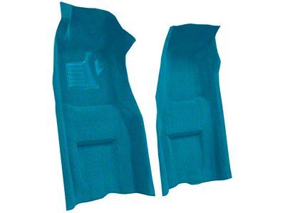 Front Loop Molded Carpet with Heel Pad; Medium Blue (1969 Corvette C3 w/ Automatic Transmission)