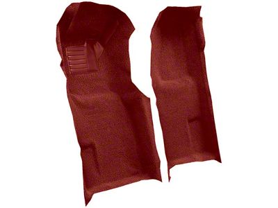 Front Loop Molded Carpet with Heel Pad; Red (71-76 Corvette C3 w/ Automatic Transmission)