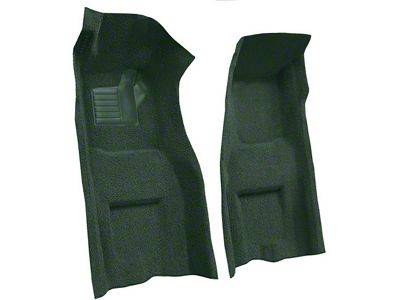 Front Loop Molded Carpet with Heel Pad and Toe Pad; Dark Green (1969 Corvette C3 w/ Manual Transmission)
