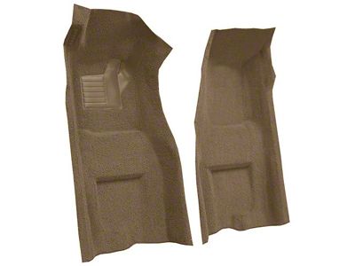 Front Loop Molded Carpet with Heel Pad and Toe Pad; Medium Saddle (69-70 Corvette C3 w/ Automatic Transmission)
