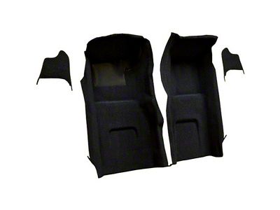 Front Loop Molded Carpet with Kick Panel Inserts; Black (1967 Corvette C2)