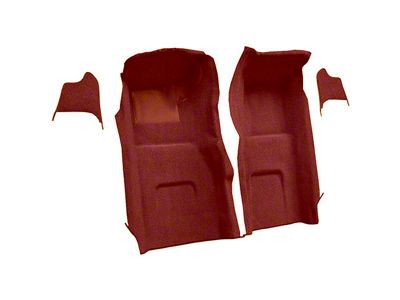 Front Loop Molded Carpet with Kick Panel Inserts; Red (1967 Corvette C2)