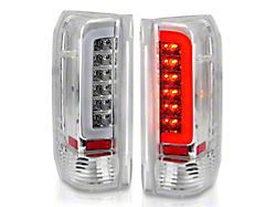 LED C Bar Tail Lights; Chrome Housing; Clear Lens (88-96 Bronco)
