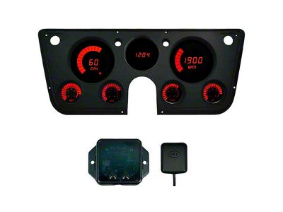 LED Digital Bargraph Gauge Panel with GPS Sending Unit; Red (67-72 Blazer, C10, C20, Jimmy, K10, K20)