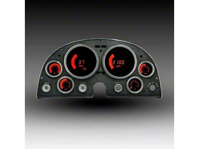 LED Digital Bargraph Gauge Panel; Red (63-67 Corvette C2)