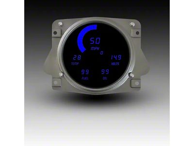 LED Digital Gauge Panel; Blue (66-77 Bronco)