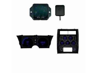 LED Digital Gauge Panel with GPS Sending Unit; Blue (78-82 Corvette C3)