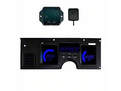 LED Digital Gauge Panel with GPS Sending Unit; Blue (84-89 Corvette C4)