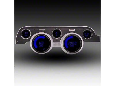 LED Digital Gauge Panel with GPS Sending Unit; Blue (67-68 Mustang)