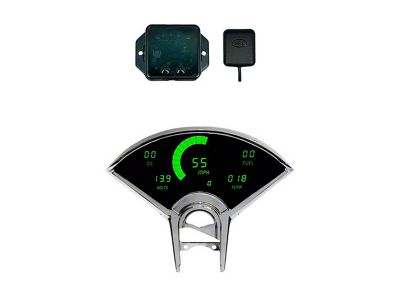 LED Digital Gauge Panel with GPS Sending Unit; Green (55-56 Bel Air)