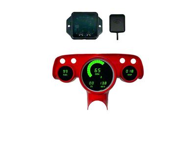 LED Digital Gauge Panel with GPS Sending Unit; Green (1957 Bel Air)