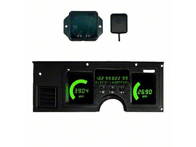 LED Digital Gauge Panel with GPS Sending Unit; Green (84-89 Corvette C4)