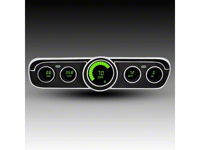 LED Digital Gauge Panel with GPS Sending Unit; Green (65-66 Mustang)