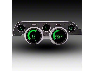 LED Digital Gauge Panel with GPS Sending Unit; Green (67-68 Mustang)