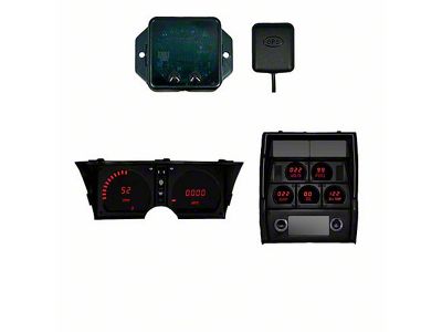 LED Digital Gauge Panel with GPS Sending Unit; Red (78-82 Corvette C3)