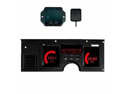 LED Digital Gauge Panel with GPS Sending Unit; Red (84-89 Corvette C4)