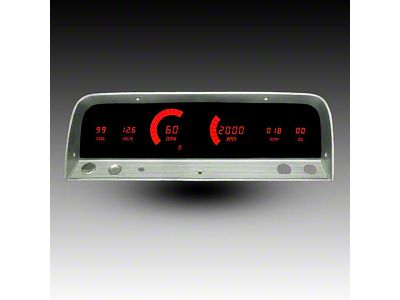 LED Digital Gauge Panel with GPS Sending Unit; Red (64-66 C10, C20, K10, K20, Suburban)