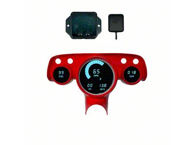 LED Digital Gauge Panel with GPS Sending Unit; Teal (1957 Bel Air)