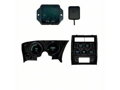 LED Digital Gauge Panel with GPS Sending Unit; Teal (68-77 Corvette C3)