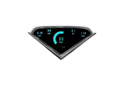 LED Digital Gauge Panel with GPS Sending Unit; Teal (55-59 Chevrolet/GMC Truck)