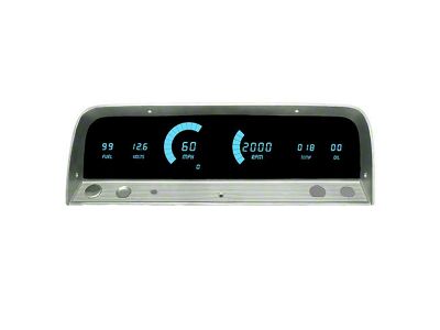 LED Digital Gauge Panel with GPS Sending Unit; Teal (64-66 C10, C20, K10, K20, Suburban)