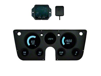 LED Digital Gauge Panel with GPS Sending Unit; Teal (67-72 Blazer, C10, C20, Jimmy, K10, K20)