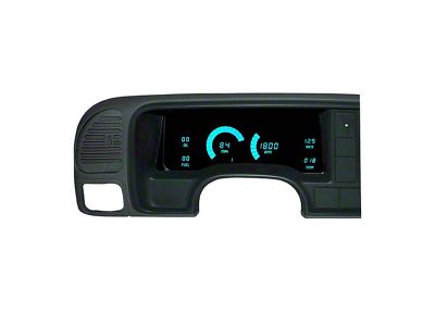 LED Digital Gauge Panel with GPS Sending Unit; Teal (95-99 C1500, C2500, C3500, K1500, K2500, K3500)