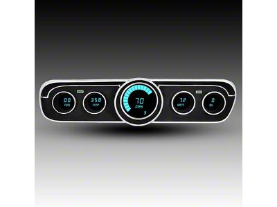 LED Digital Gauge Panel with GPS Sending Unit; Teal (65-66 Mustang)