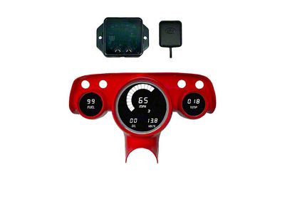 LED Digital Gauge Panel with GPS Sending Unit; White (1957 Bel Air)
