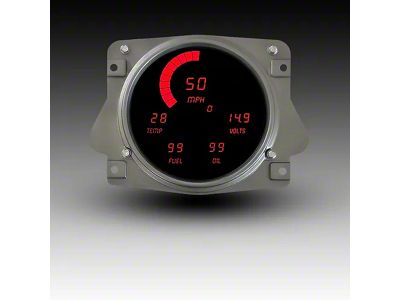 LED Digital Gauge Panel; Red (66-77 Bronco)