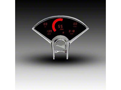 LED Digital Gauge Panel; Red (55-56 Bel Air)