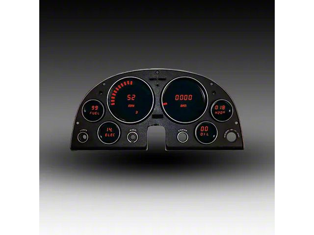 LED Digital Gauge Panel; Red (63-67 Corvette C2)
